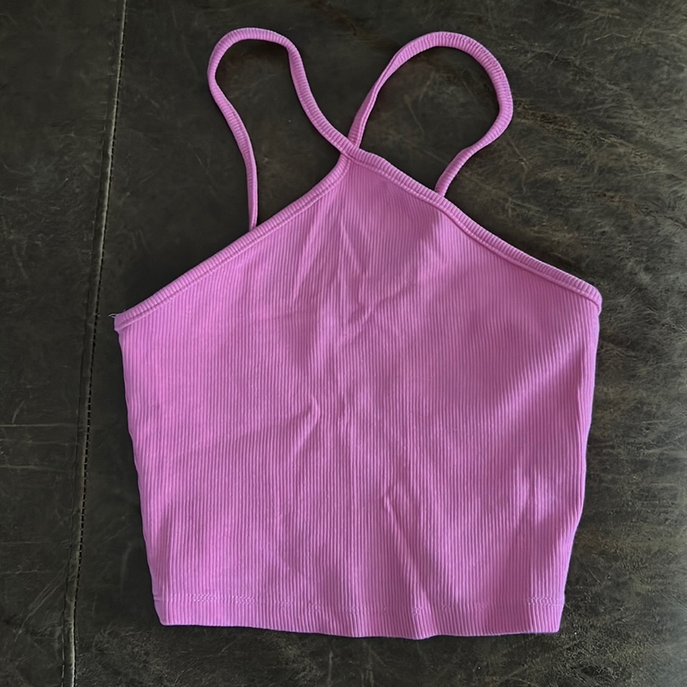 Pink Zara halter crop top shirt size small